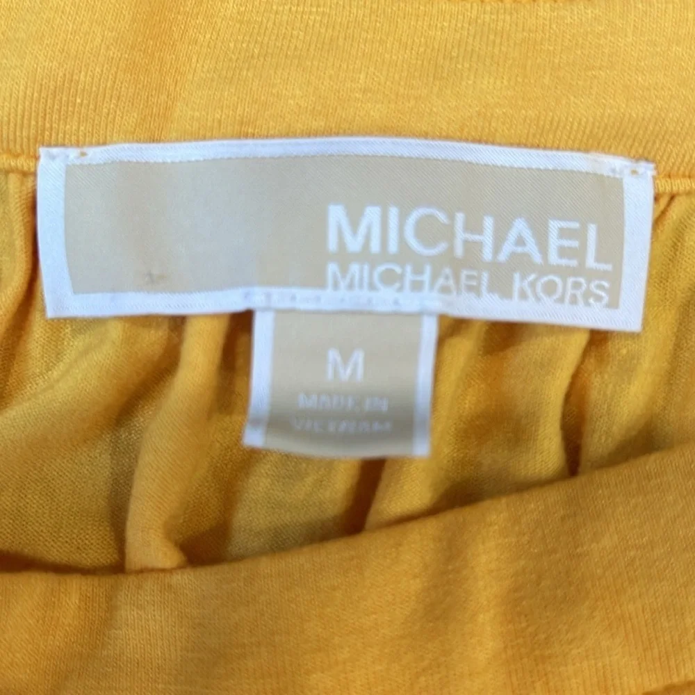 Michael Kors Yellow Eyelet Sleeve Blouse